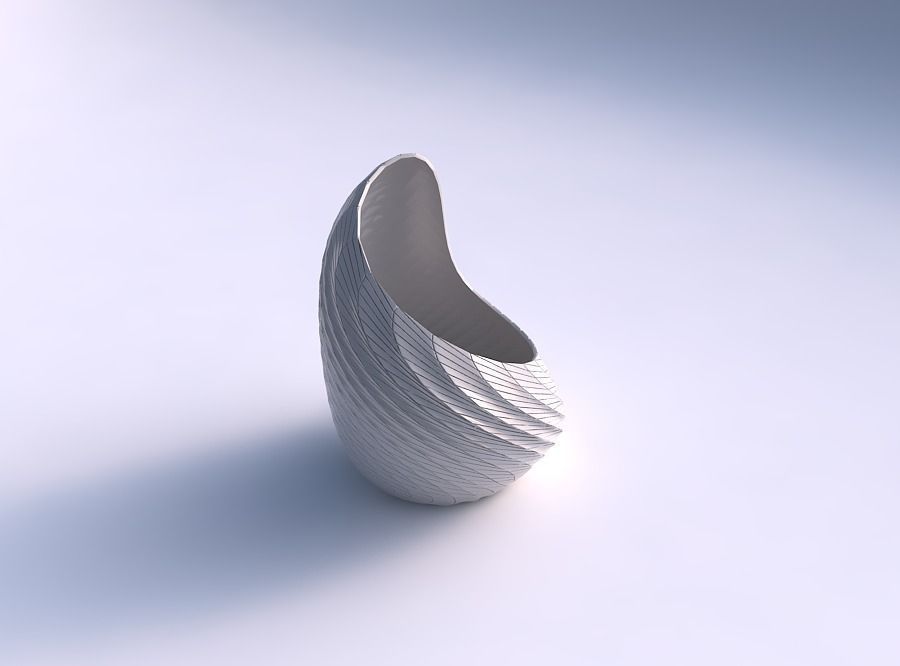 Vase Tide with twisted diagonal grid plates 3D print model_0