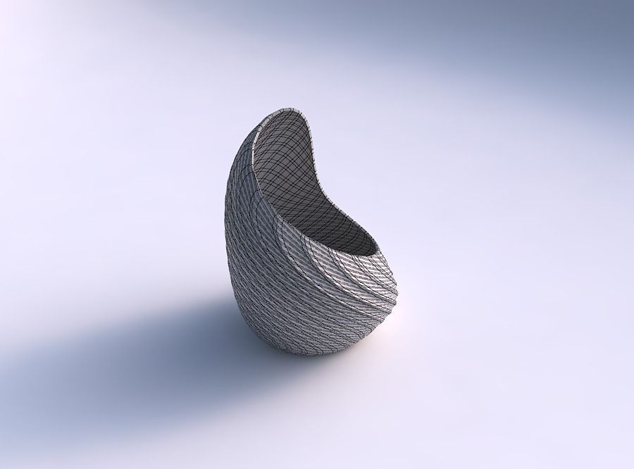 Vase Tide with twisted diagonal grid plates 3D print model_5