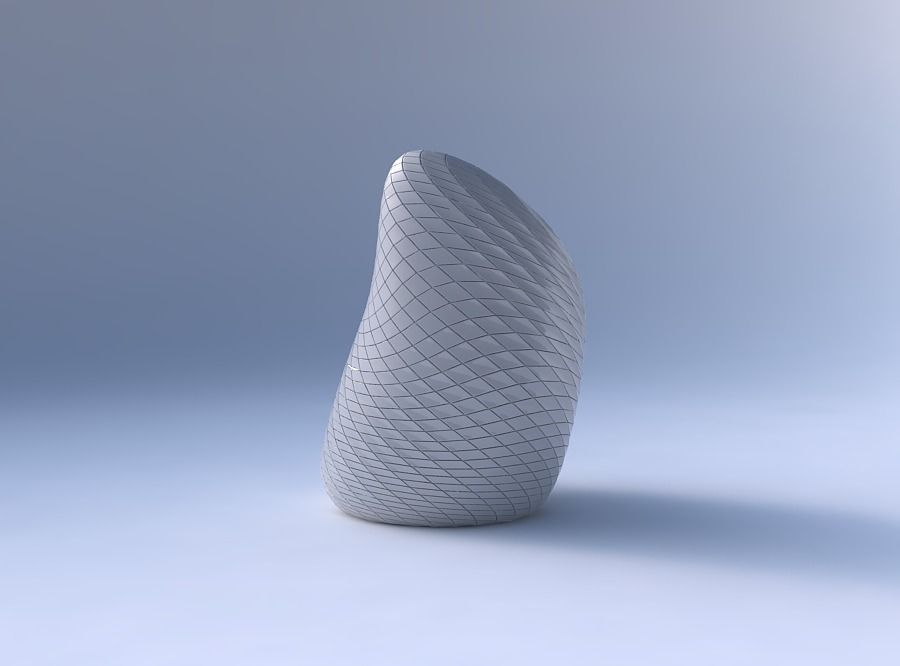 Vase Tide with twisted diagonal grid plates 3D print model_4