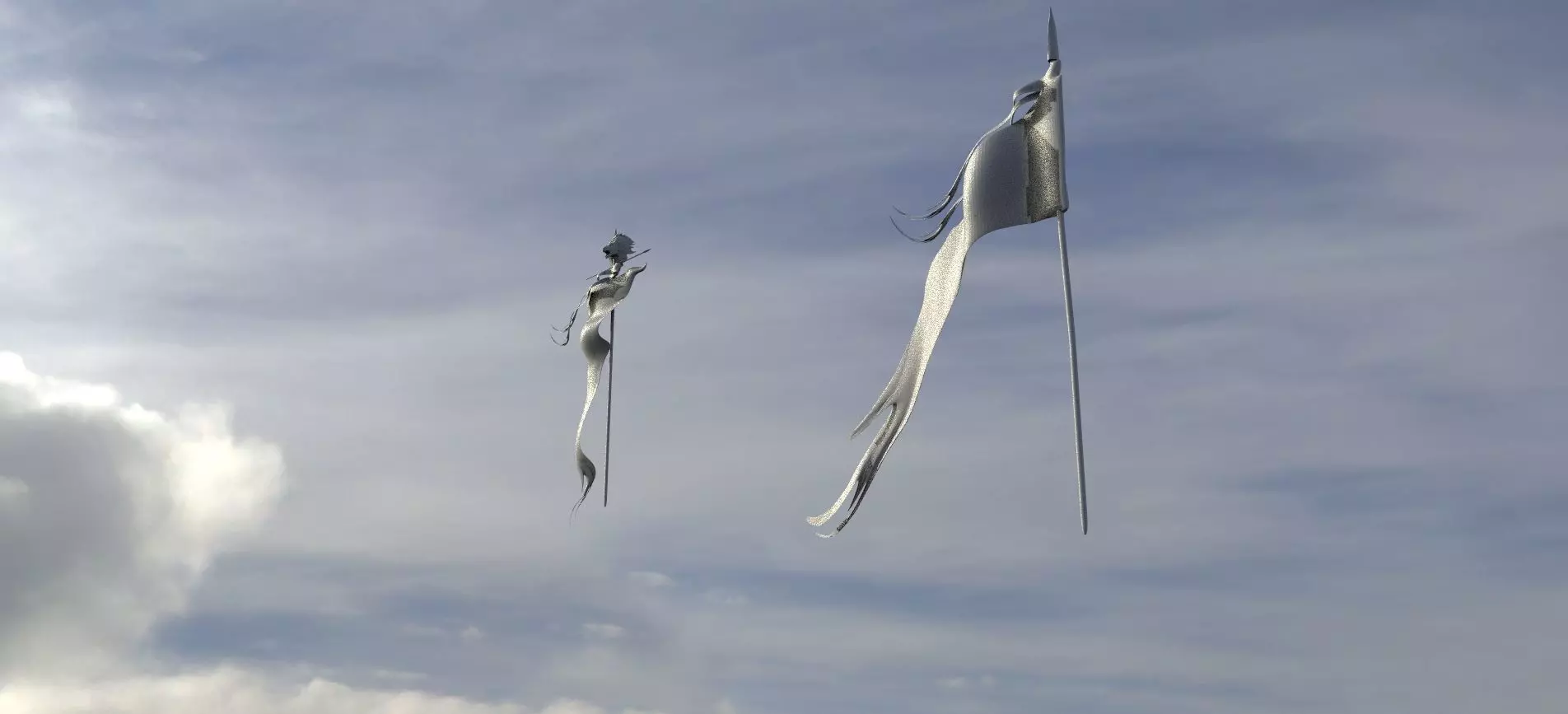 Flags banners 2 models 3D model_0