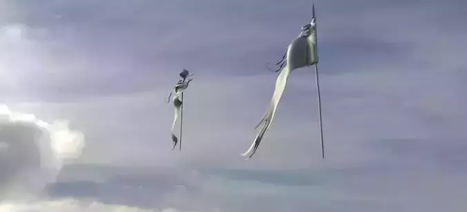 Flags banners 2 models 3D model