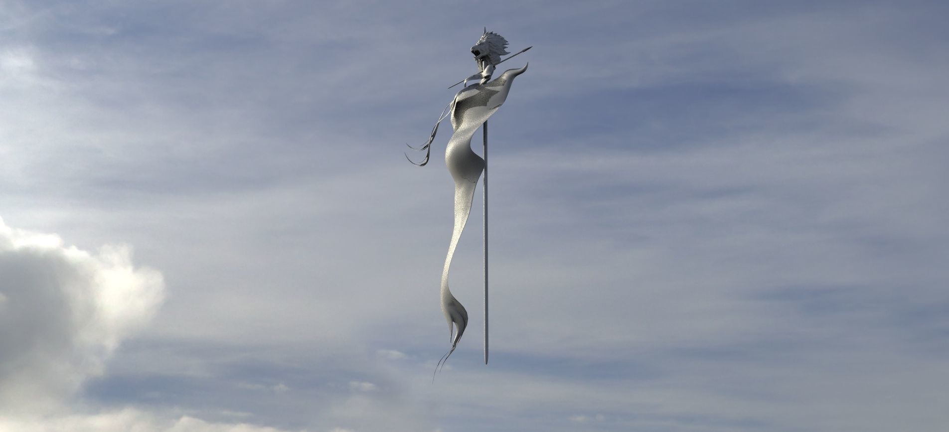 Flags banners 2 models 3D model_3