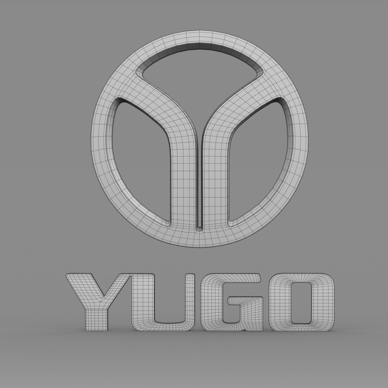 yugo logo 3D model_7