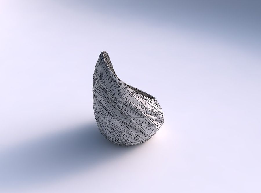 Vase Tide with random triangle plates 3D print model_5