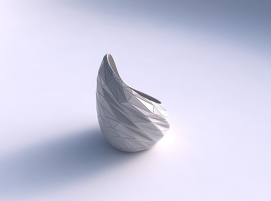 Vase Tide with random triangle plates 3D print model_0