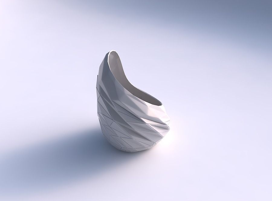 Vase Tide with partial random triangle plates 3D print model_0
