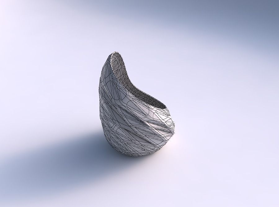 Vase Tide with partial random triangle plates 3D print model_5