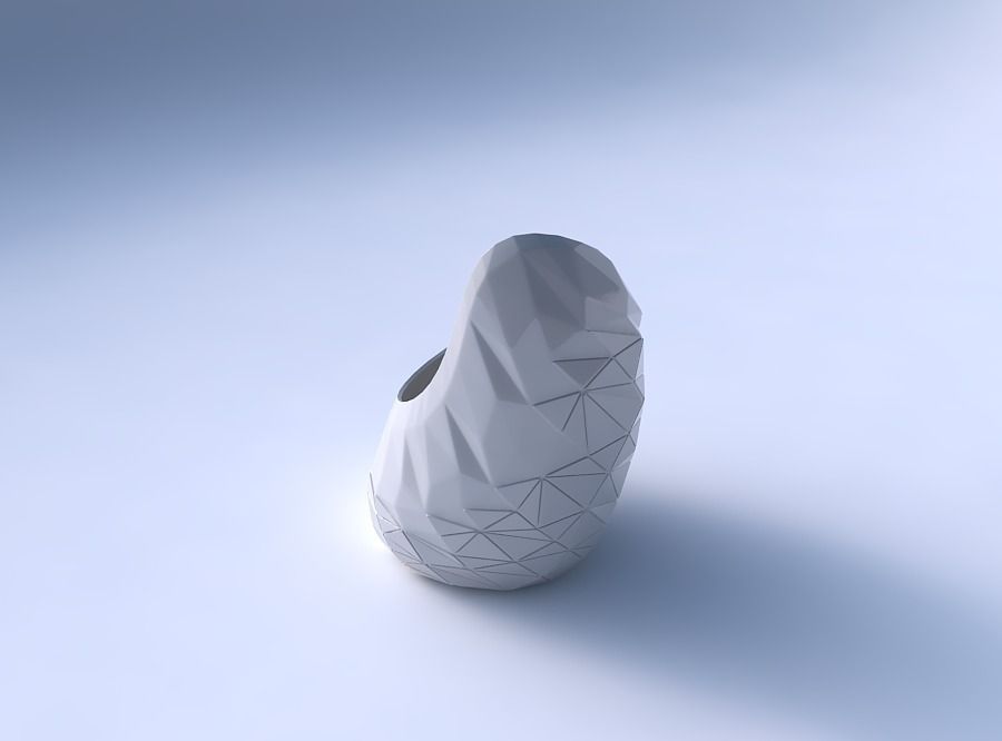 Vase Tide with partial random triangle plates 3D print model_3