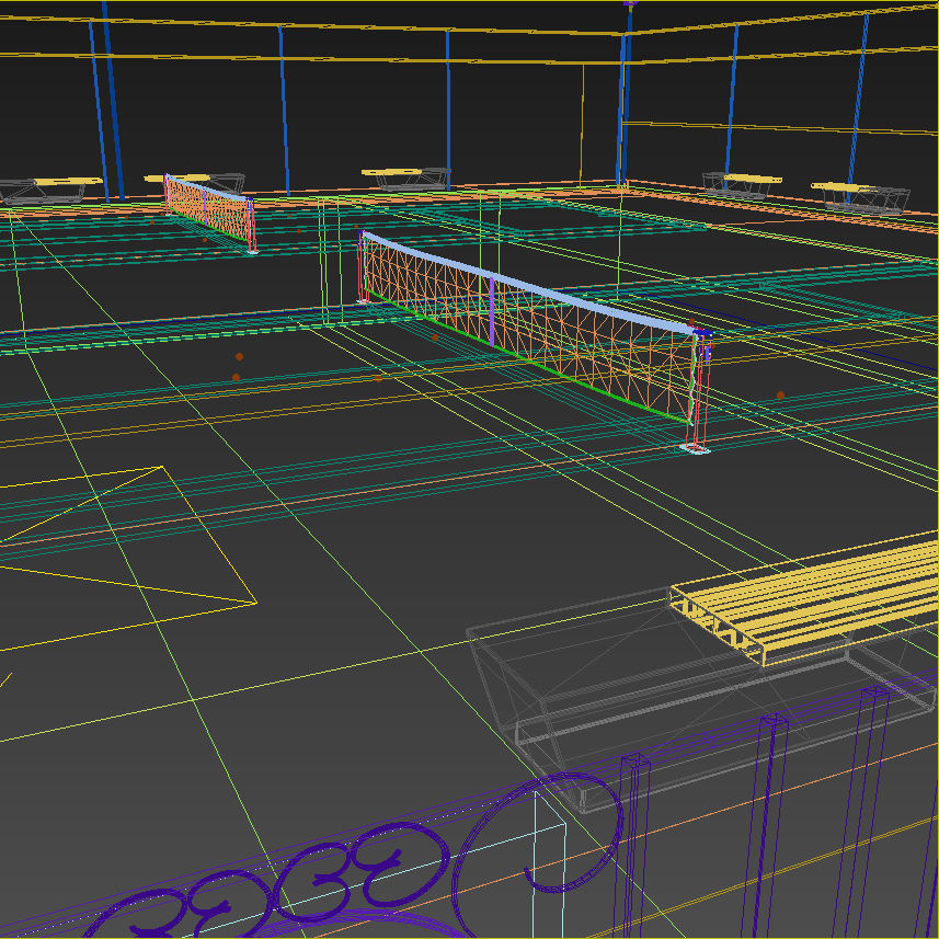 Raised Tennis Courts - Vray 3D model_15