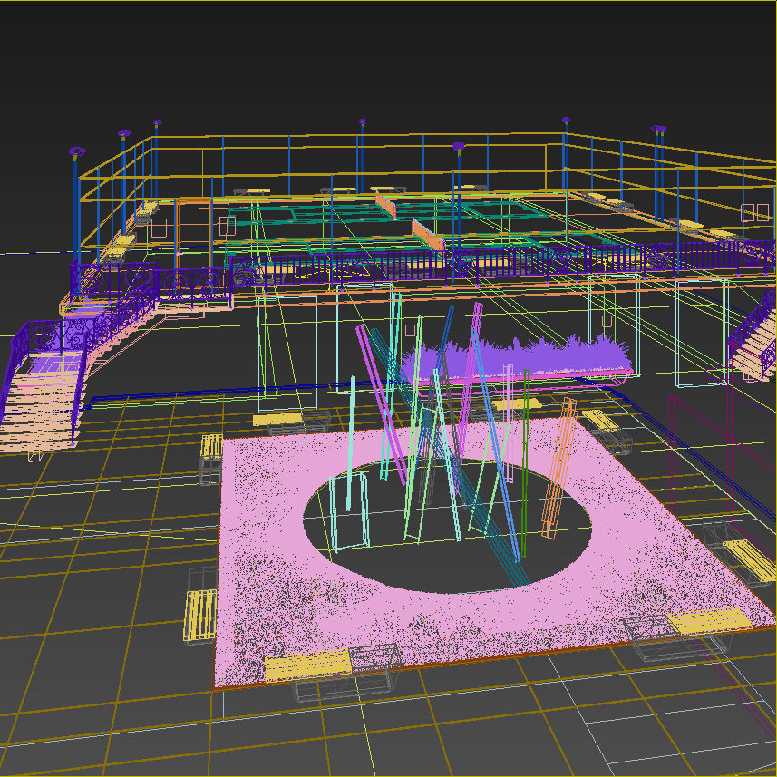 Raised Tennis Courts - Vray 3D model_17