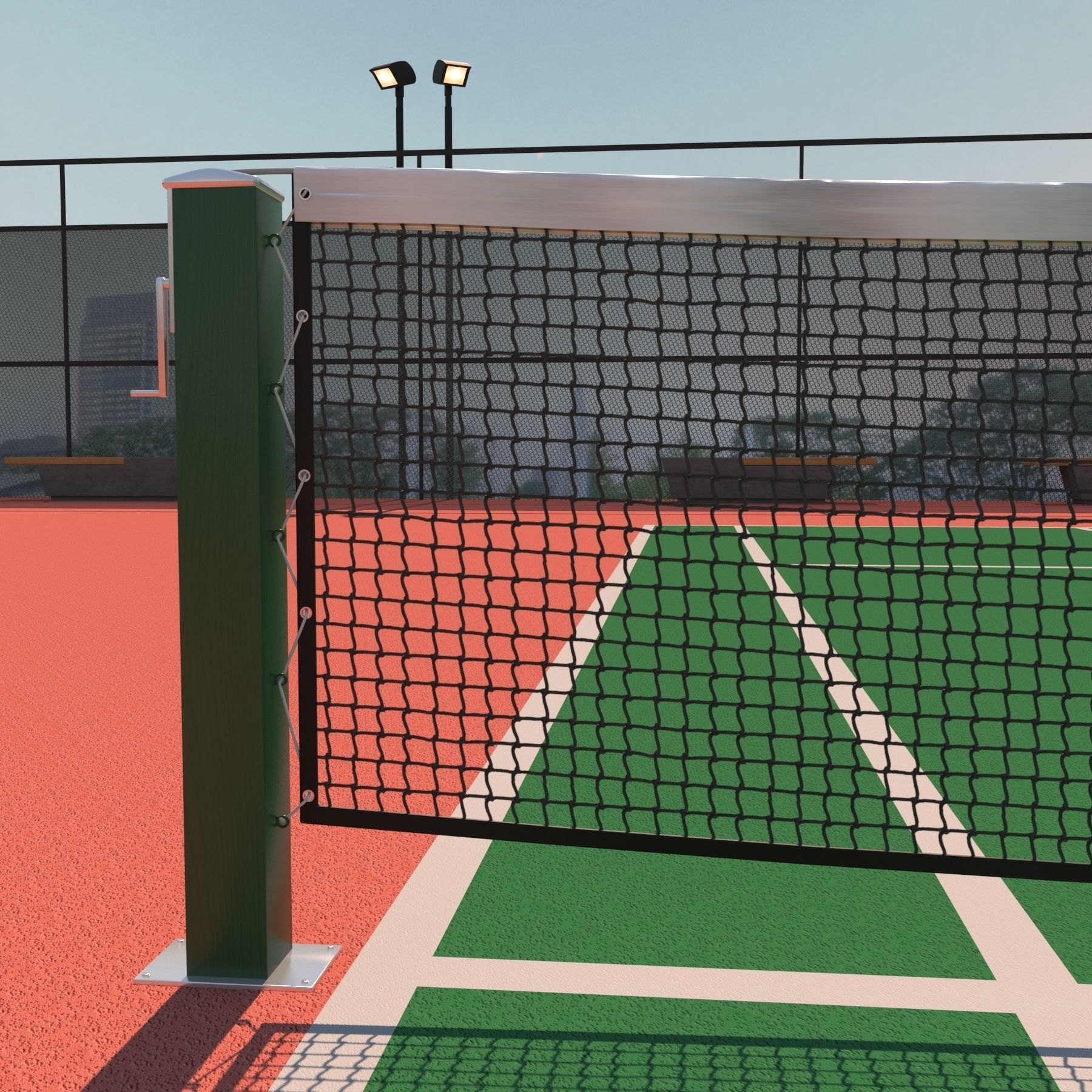 Raised Tennis Courts - Vray 3D model_12
