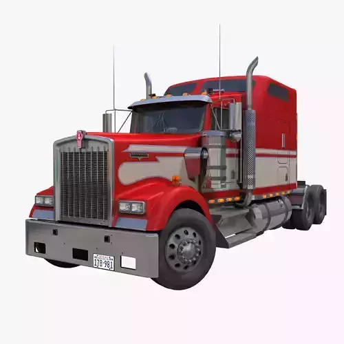 Kenworth W900 semitruck Low-poly 3D model