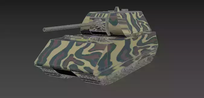 Mause tank in camouflage 3D model