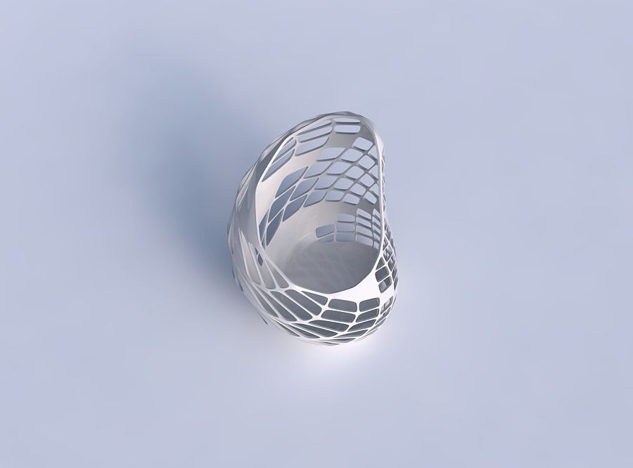 Vase Tide with diagonal grid lattice 3 3D print model_1
