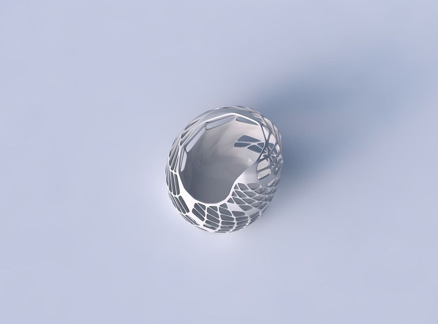 Vase Tide with diagonal grid lattice 3 3D print model_2