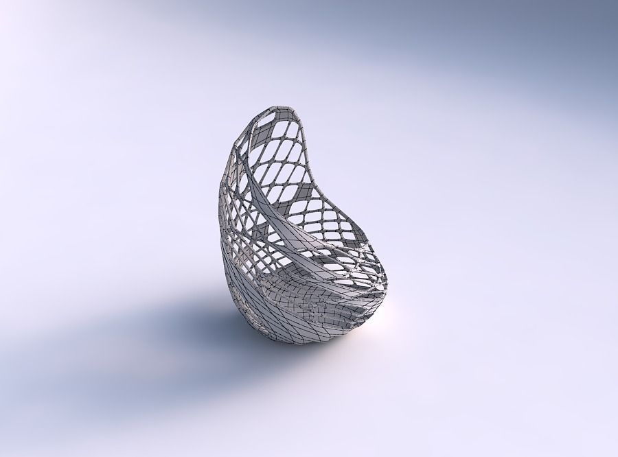 Vase Tide with diagonal grid lattice 3 3D print model_5