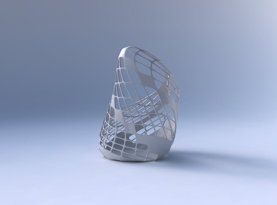 Vase Tide with diagonal grid lattice 3 3D print model_4