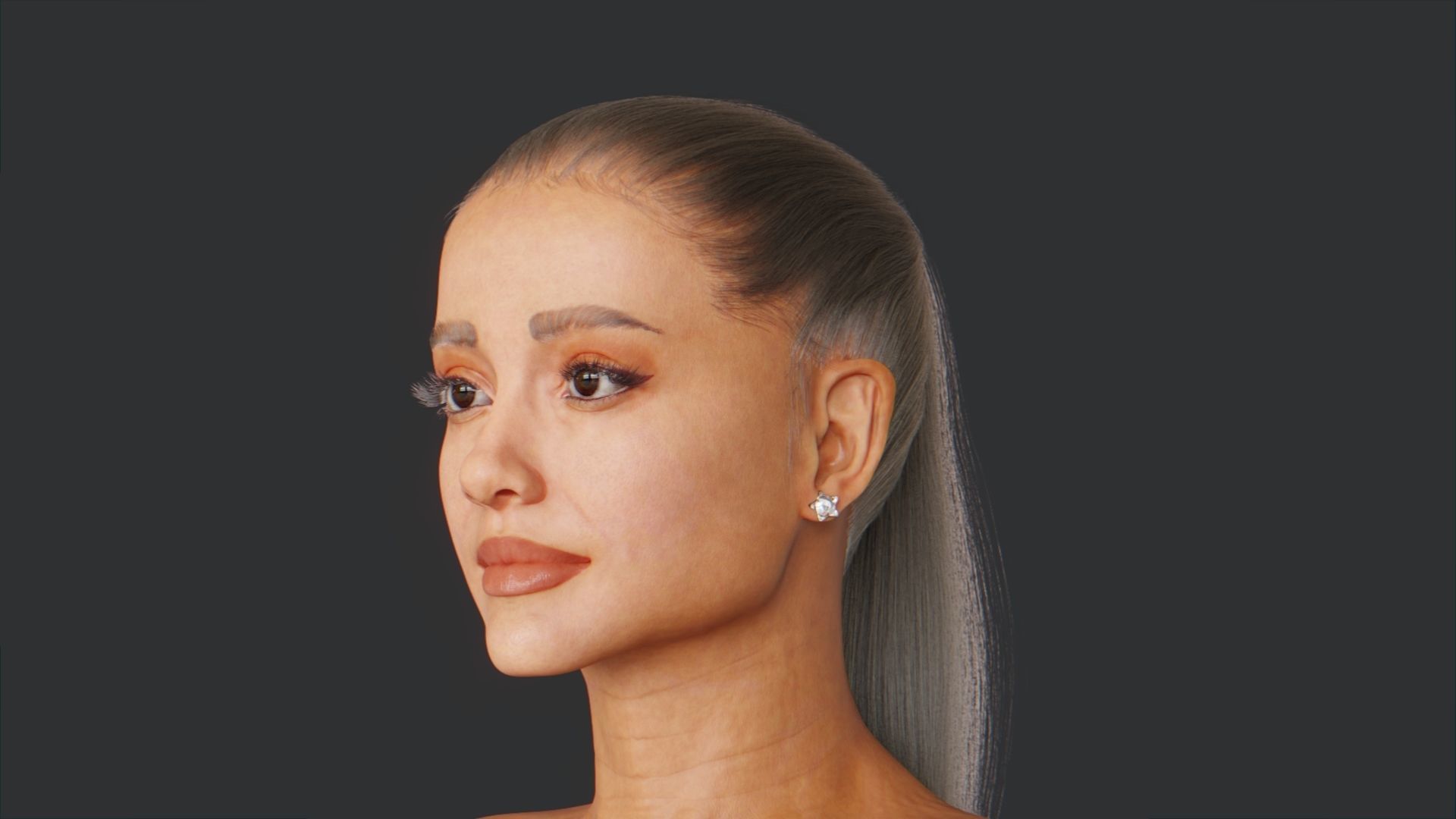 Ariana Grande Low-poly 3D model_2