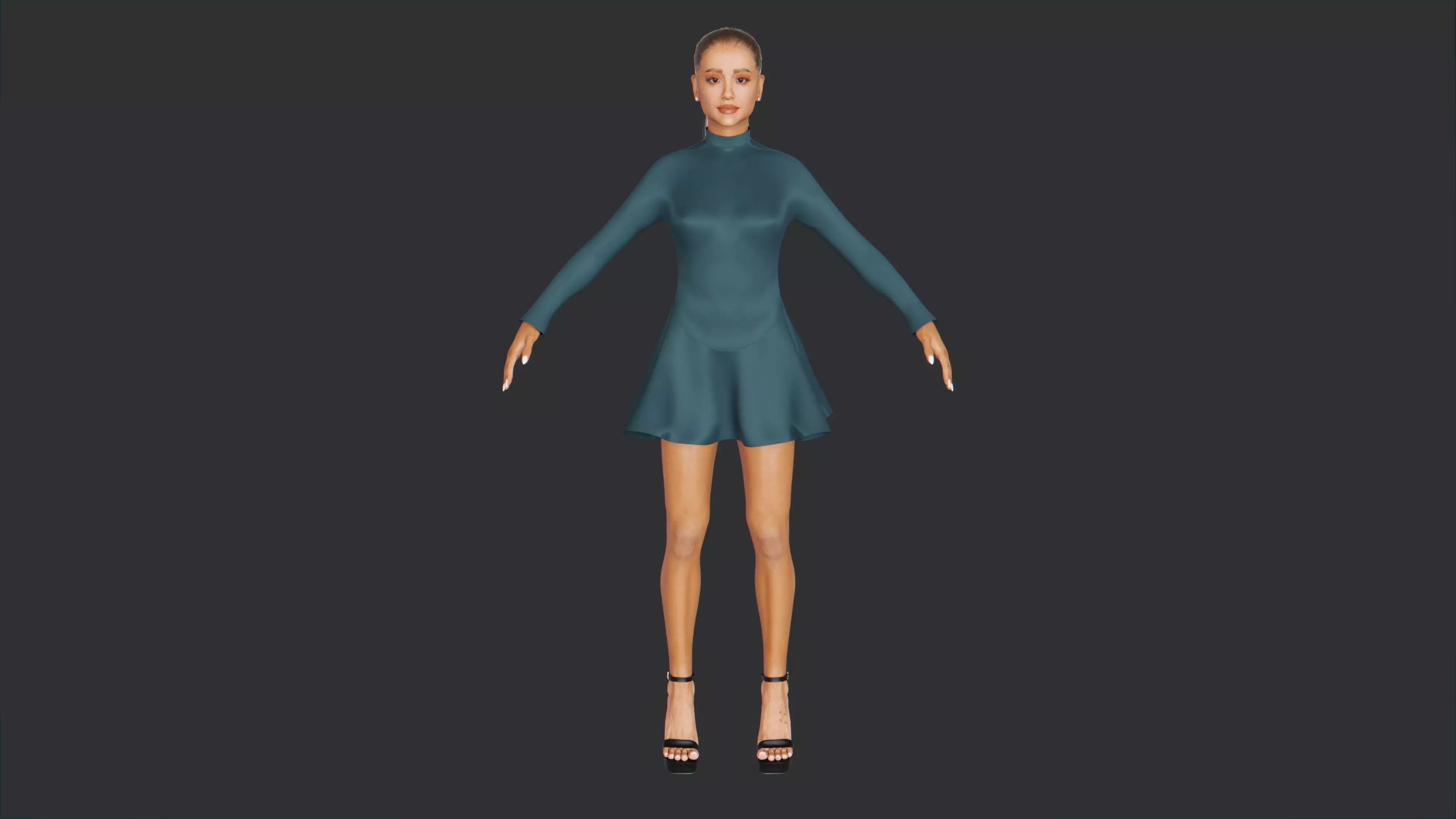 Ariana Grande Low-poly 3D model_0