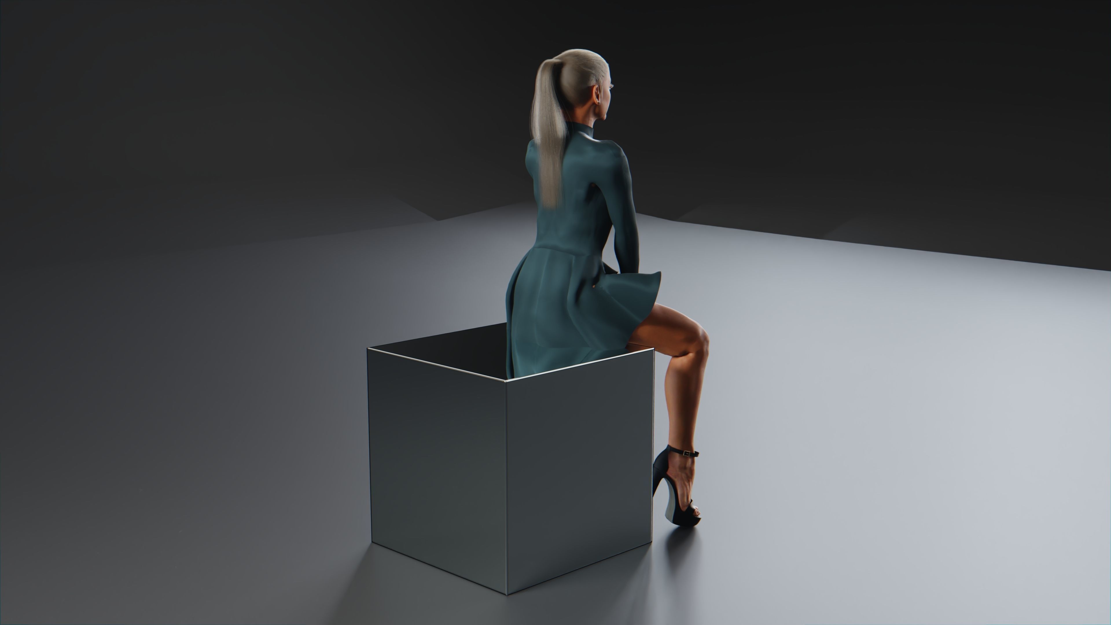 Ariana Grande Low-poly 3D model_12