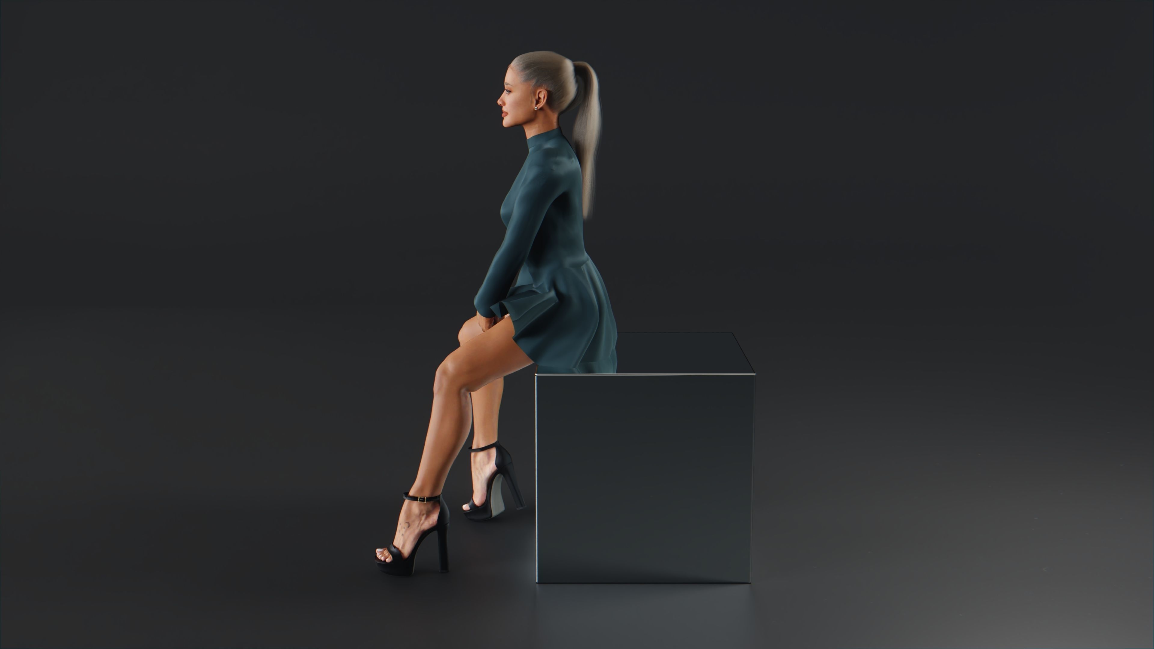 Ariana Grande Low-poly 3D model_9