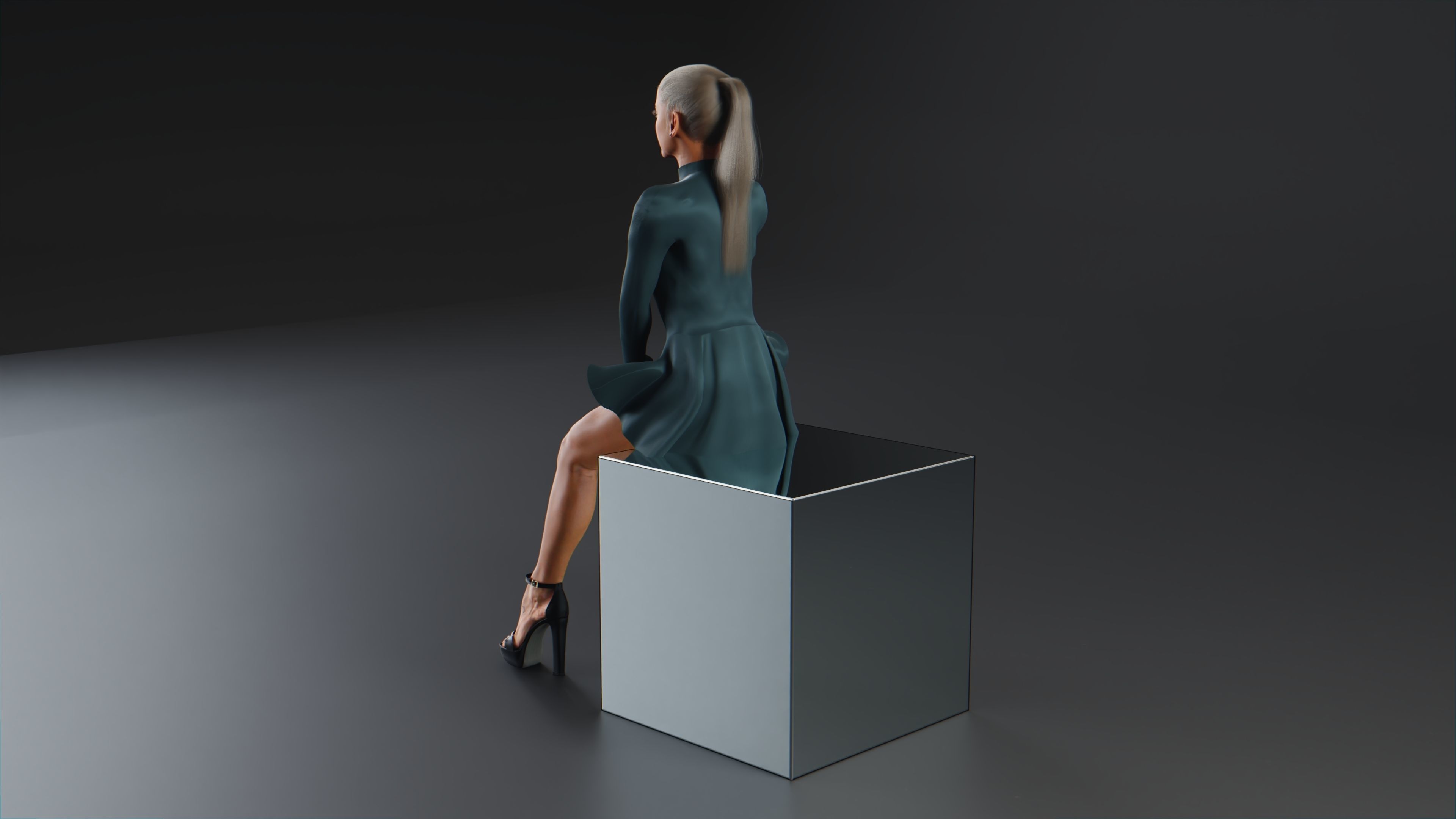 Ariana Grande Low-poly 3D model_10