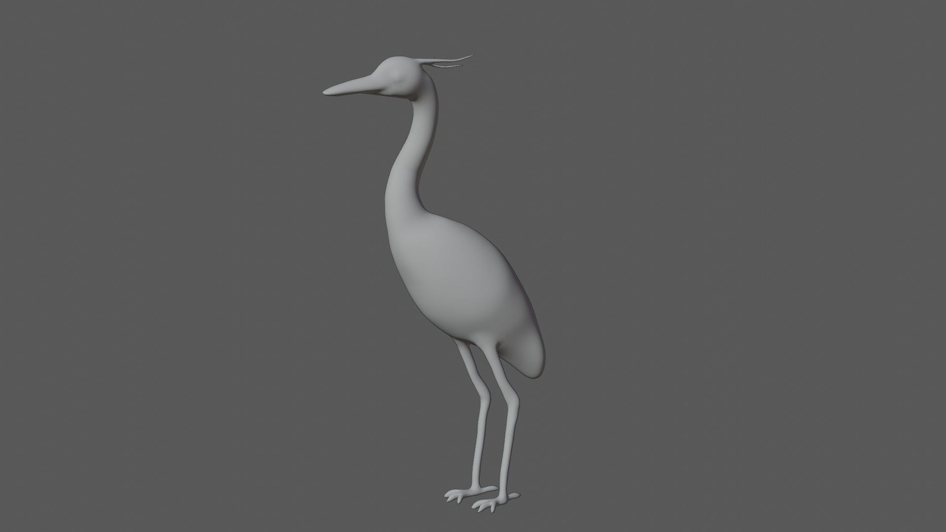Heron bird Low-poly 3D model_6