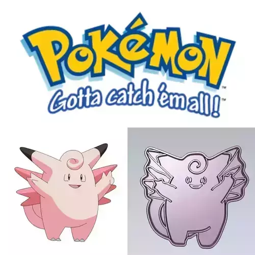 Pokemon Clefable Cookie Cutter Stamp Cake Decorating