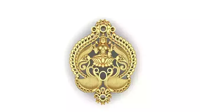lakhsmi pendant with peacock