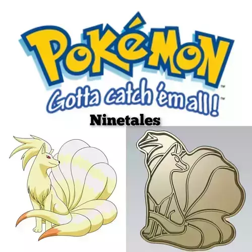 Pokemon Ninetales Cookie Cutter Stamp Cake Decorating 3D model