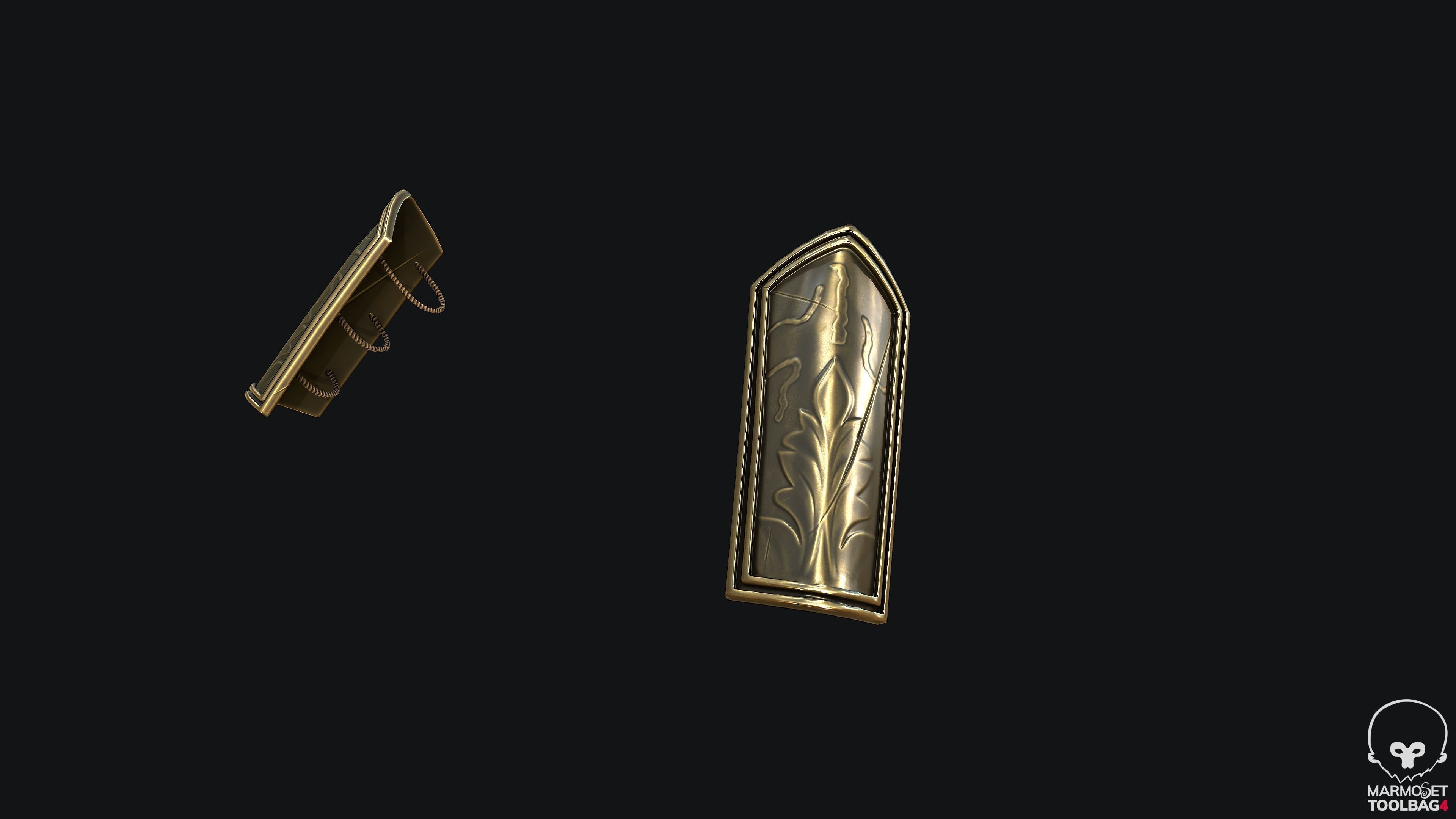 Modular Spartan Full Body Character Dress and Items Low-poly 3D model_14