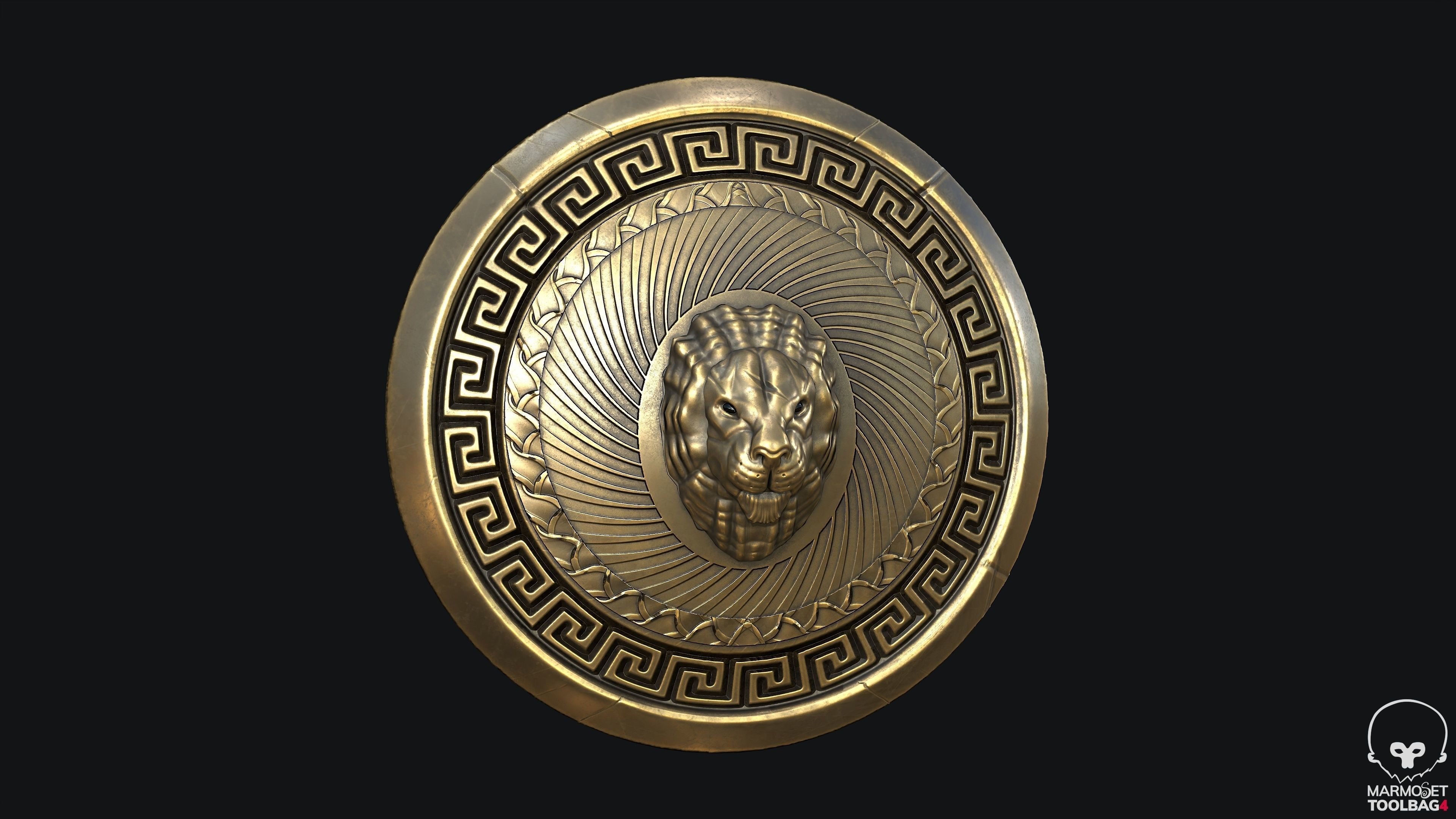 Modular Spartan Full Body Character Dress and Items Low-poly 3D model_12