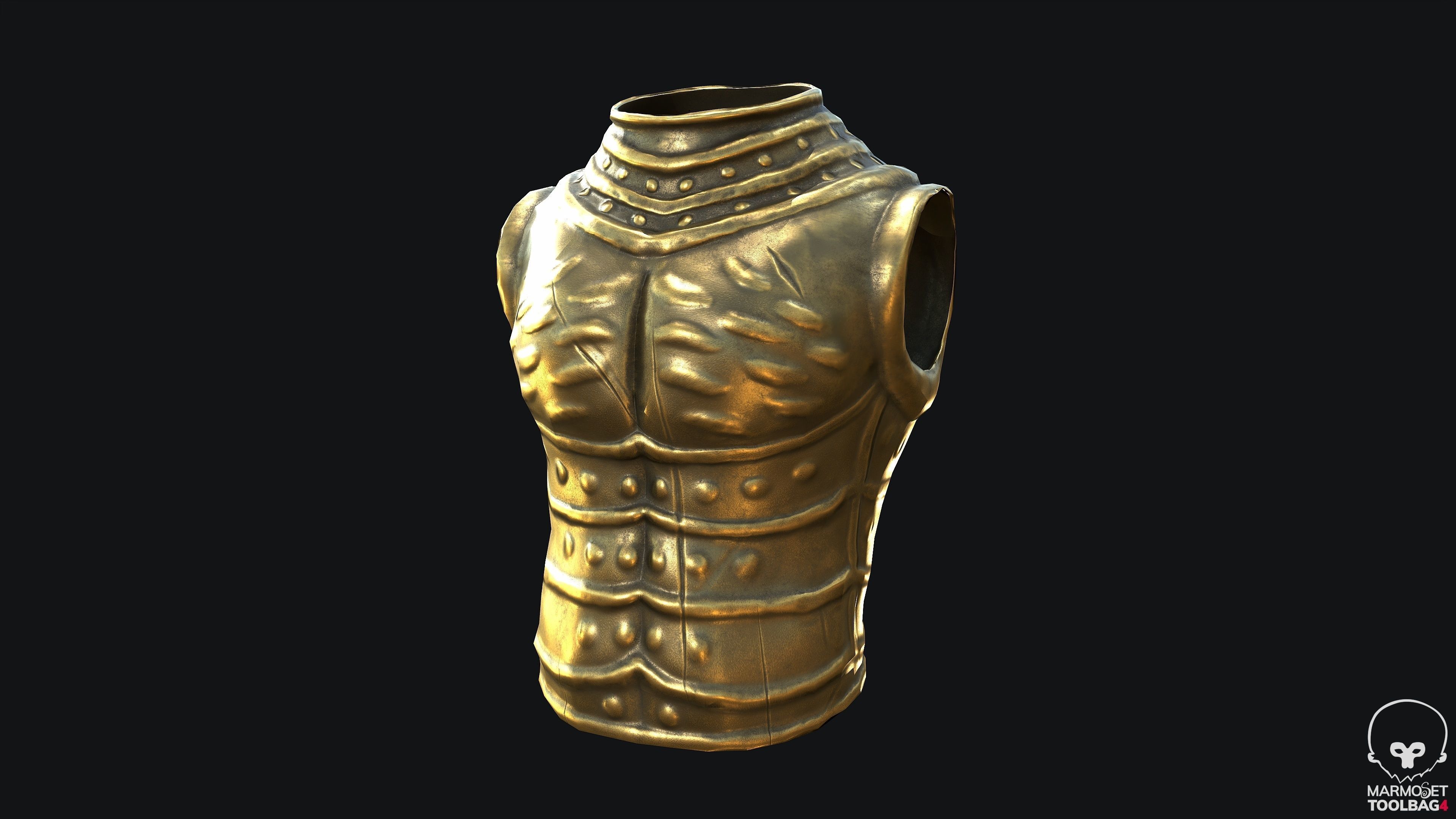 Modular Spartan Full Body Character Dress and Items Low-poly 3D model_10