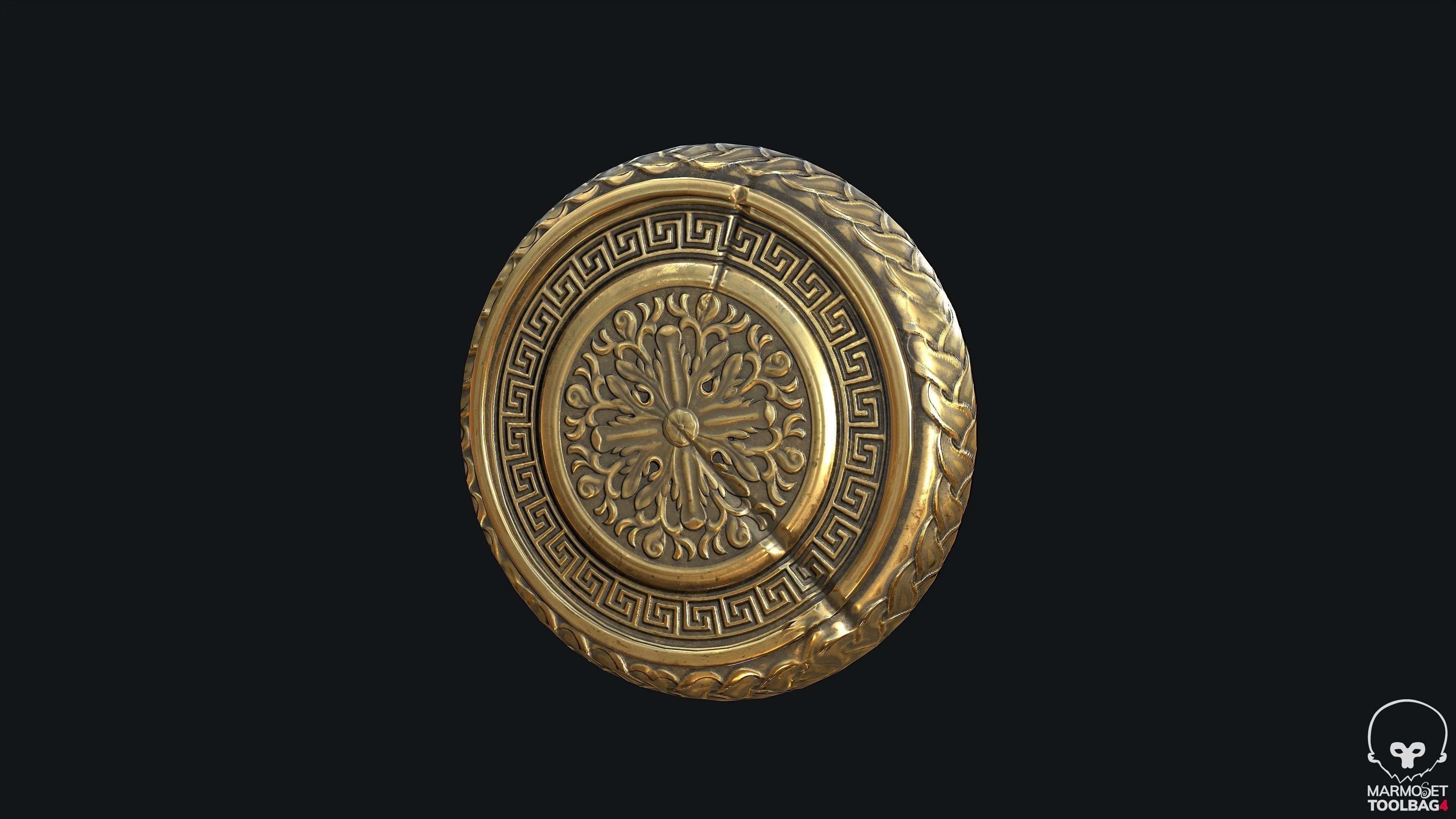 Modular Spartan Full Body Character Dress and Items Low-poly 3D model_15