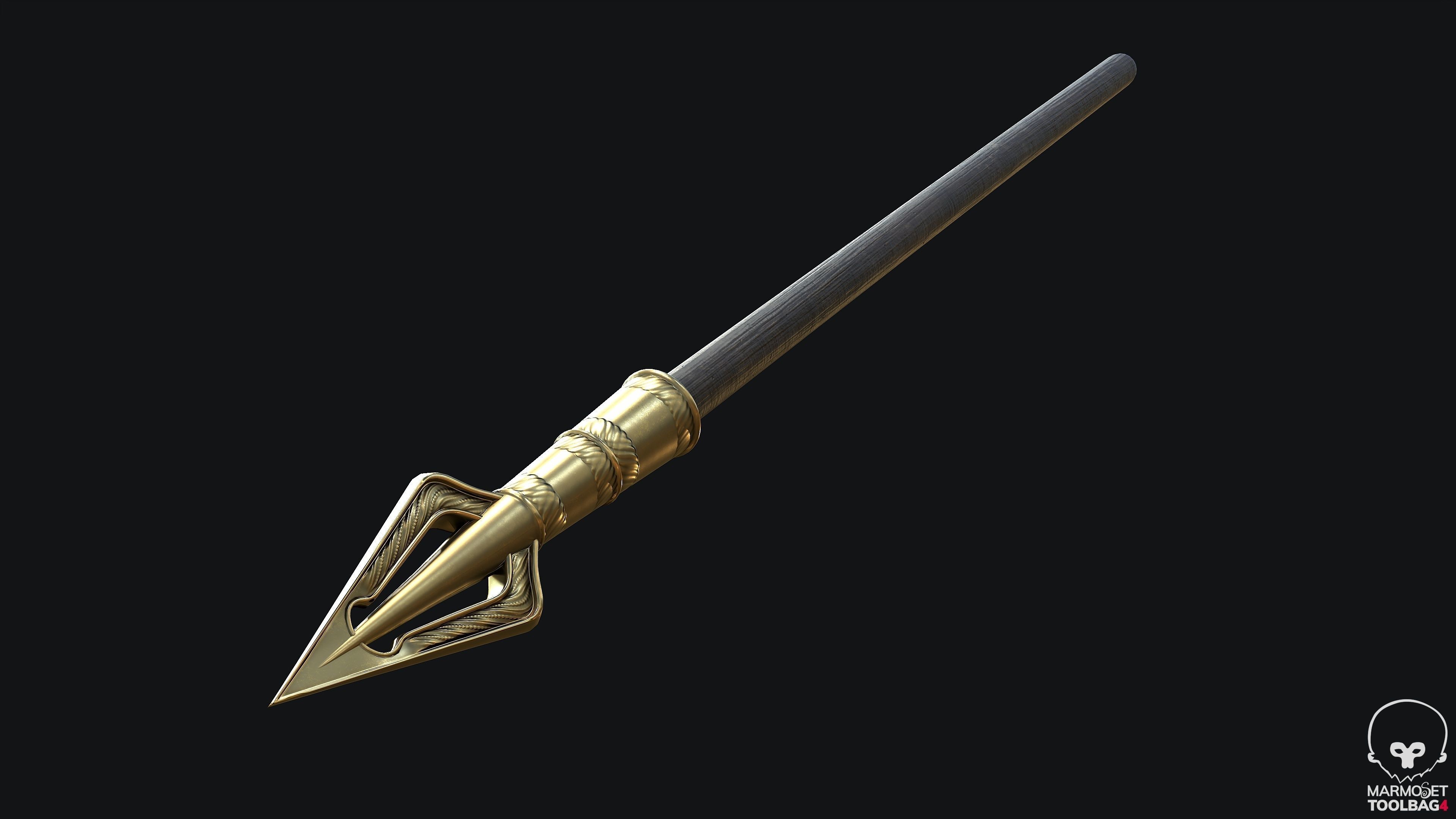 Modular Spartan Full Body Character Dress and Items Low-poly 3D model_13