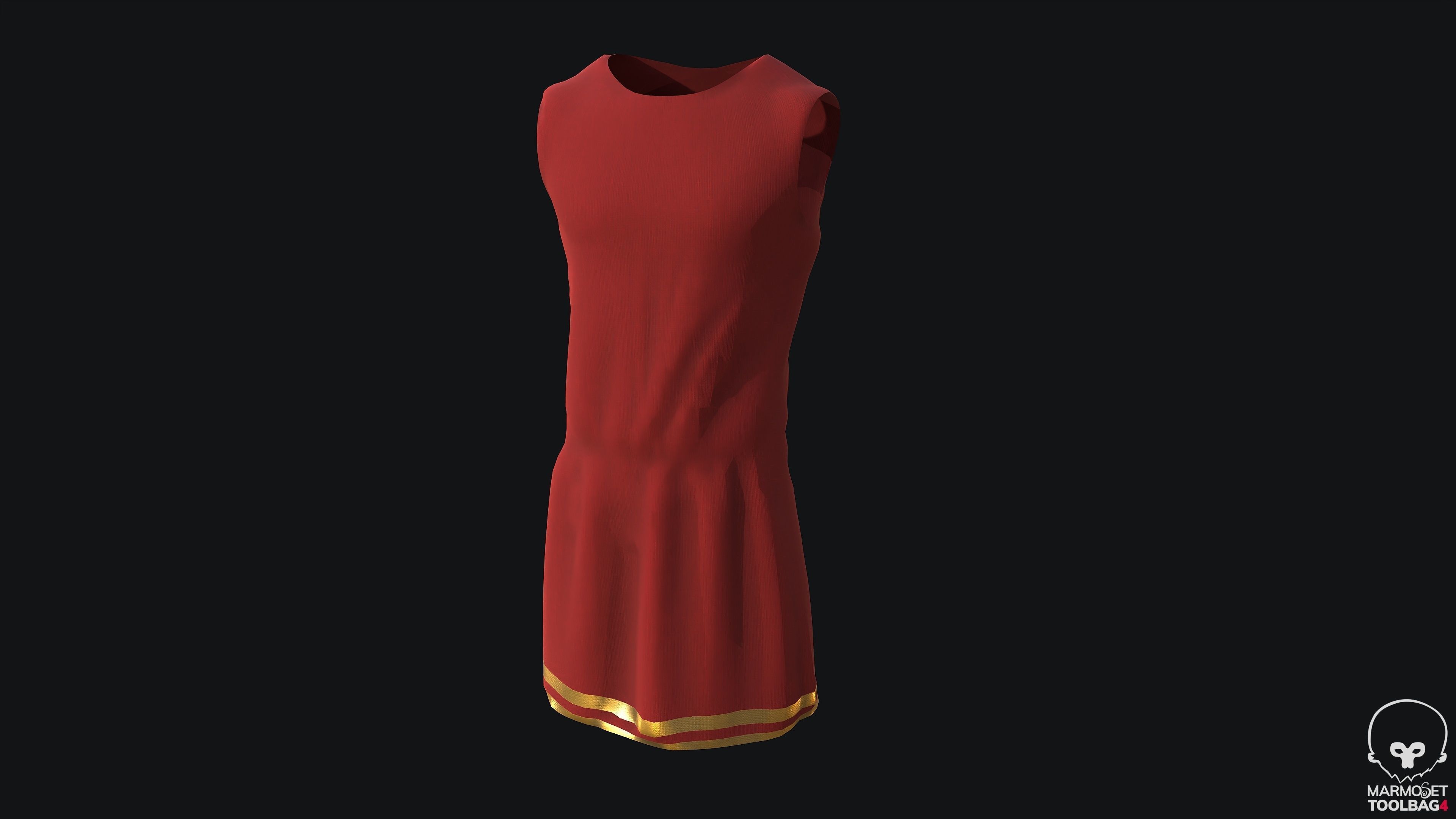 Modular Spartan Full Body Character Dress and Items Low-poly 3D model_17