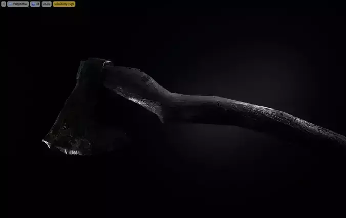 Rusty Old Medieval Horror Axe Low-poly 3D model