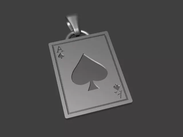 Ace Of Spades Card Pendant 3D print model