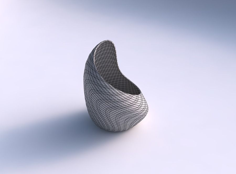 Vase Tide with diagonal grid plates 3D print model_5