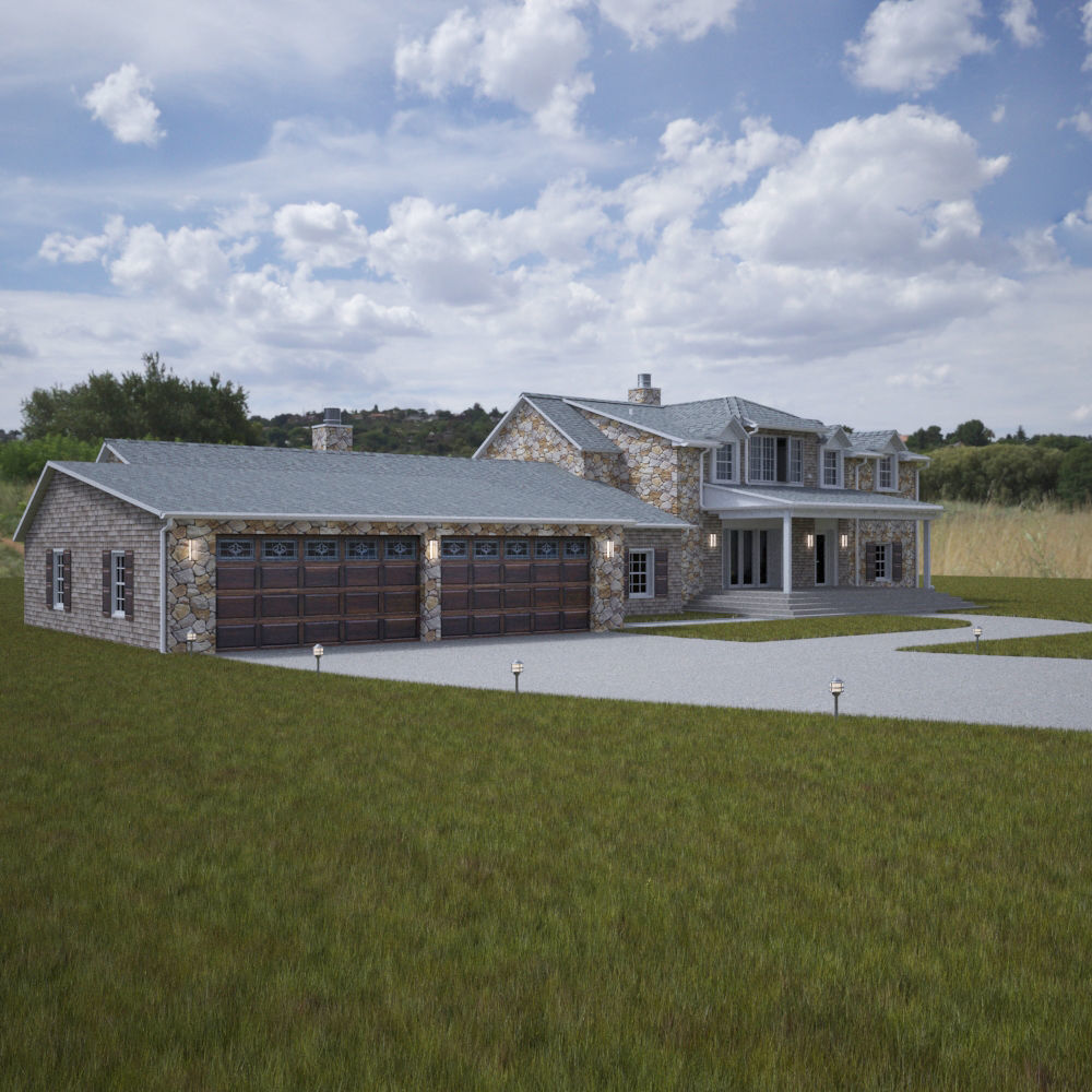 Large Single Family Home 3D model_5