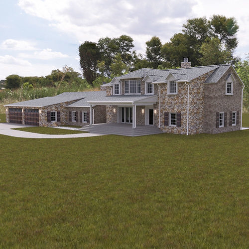 Large Single Family Home 3D model 2