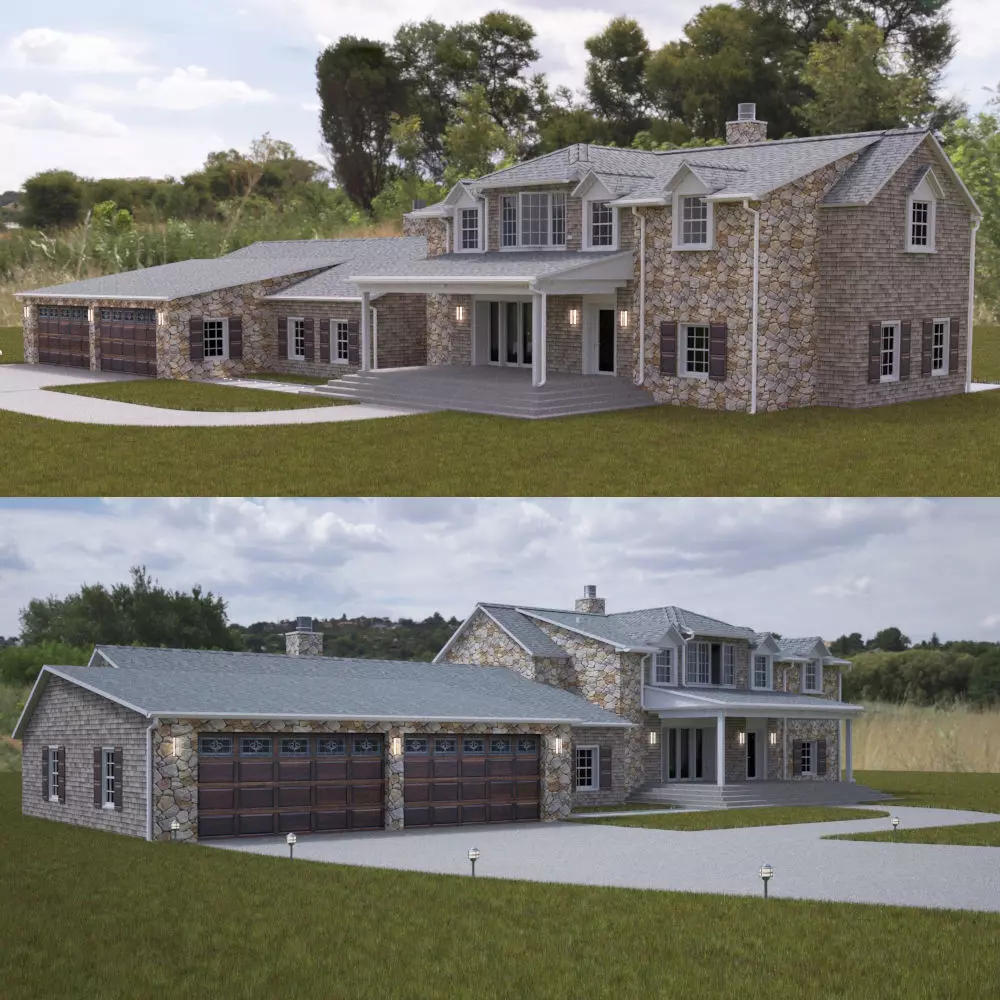 Large Single Family Home 3D model_0