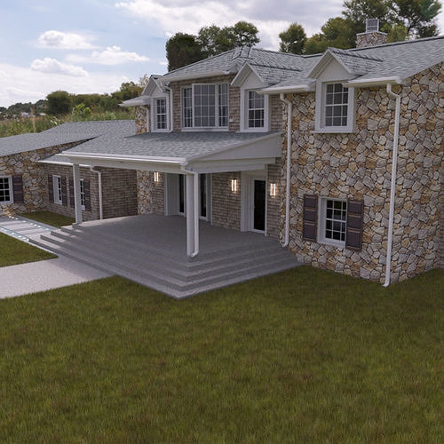 Large Single Family Home 3D model 7