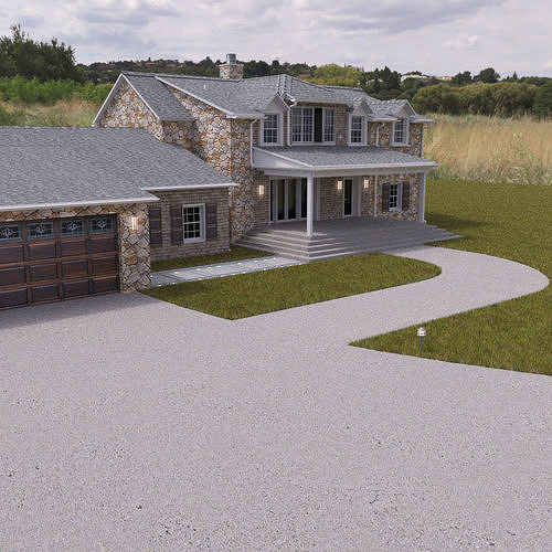 Large Single Family Home 3D model 5
