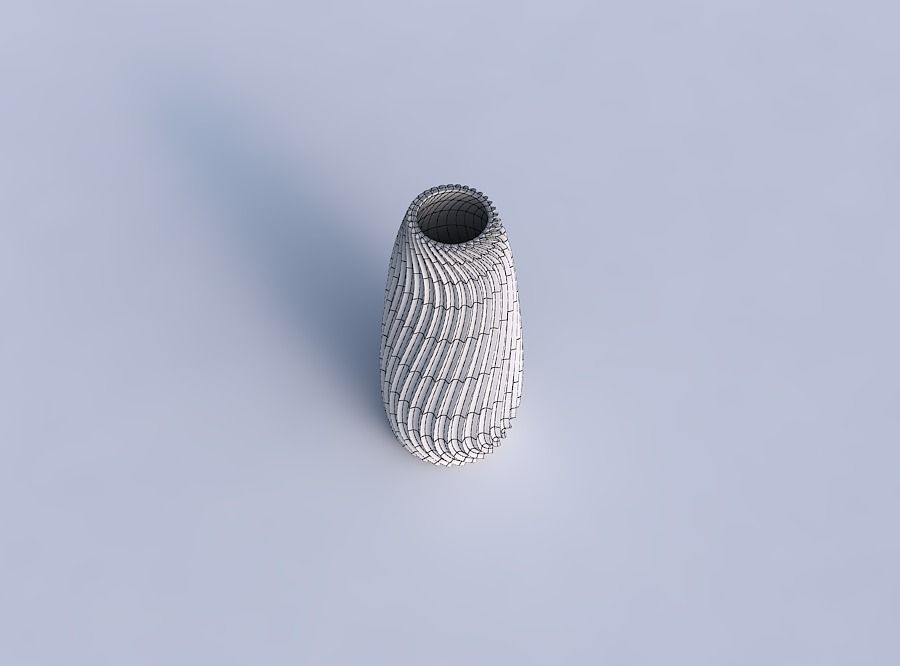 Vase Bullet with wavy extruded lines 4 3D print model_6