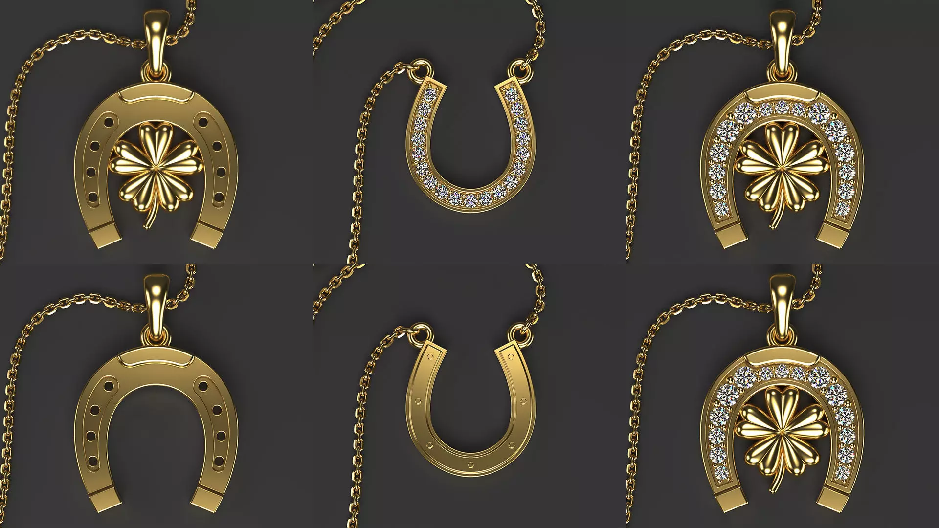 Horseshoe pendant Bundle 3D Model Collection_0