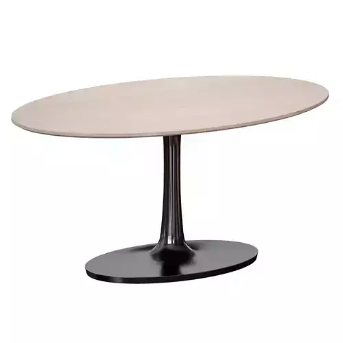 Nero Oval Brown Marble Top Table with Matte Black Base