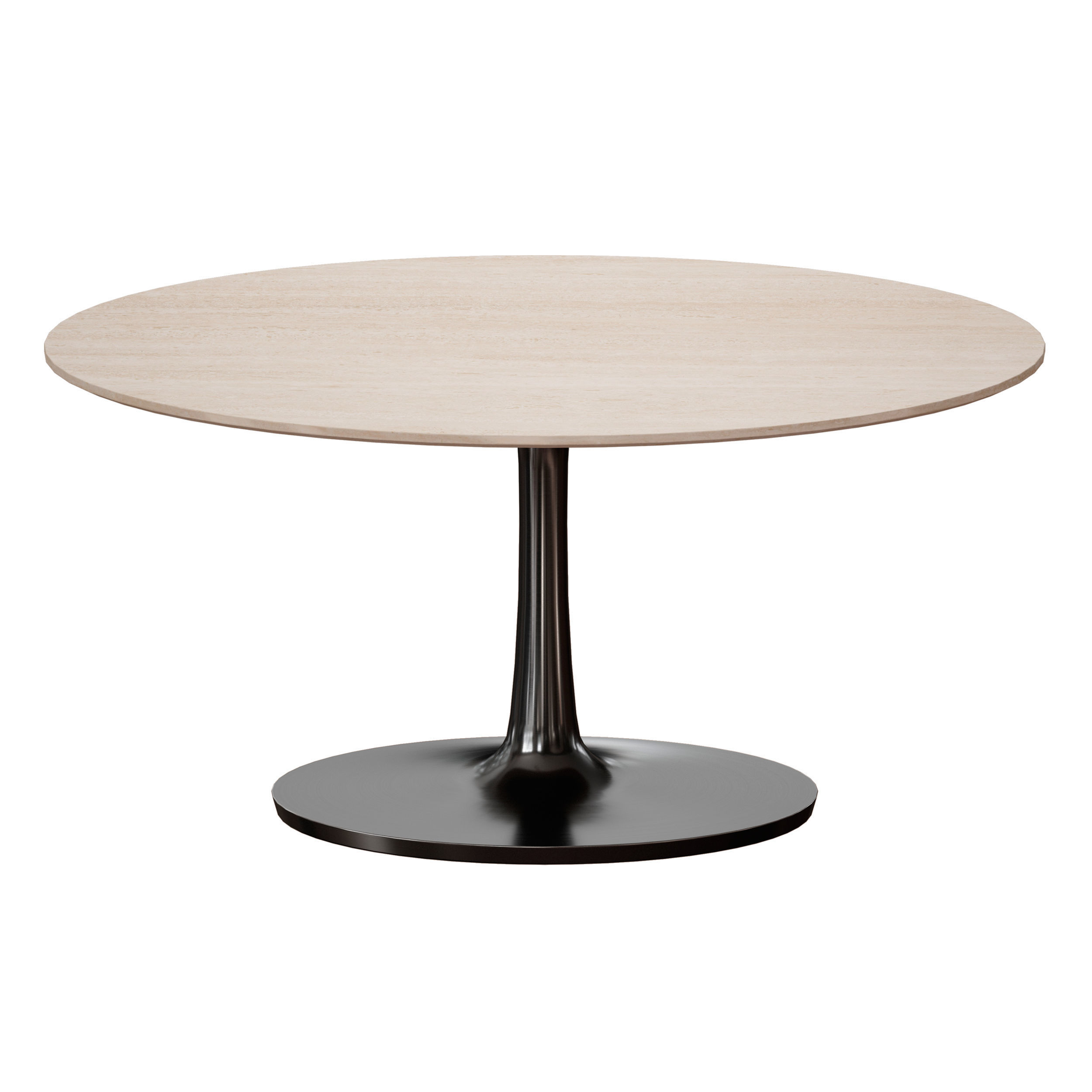 Nero Oval Brown Marble Top Table with Matte Black Base 3D model_5