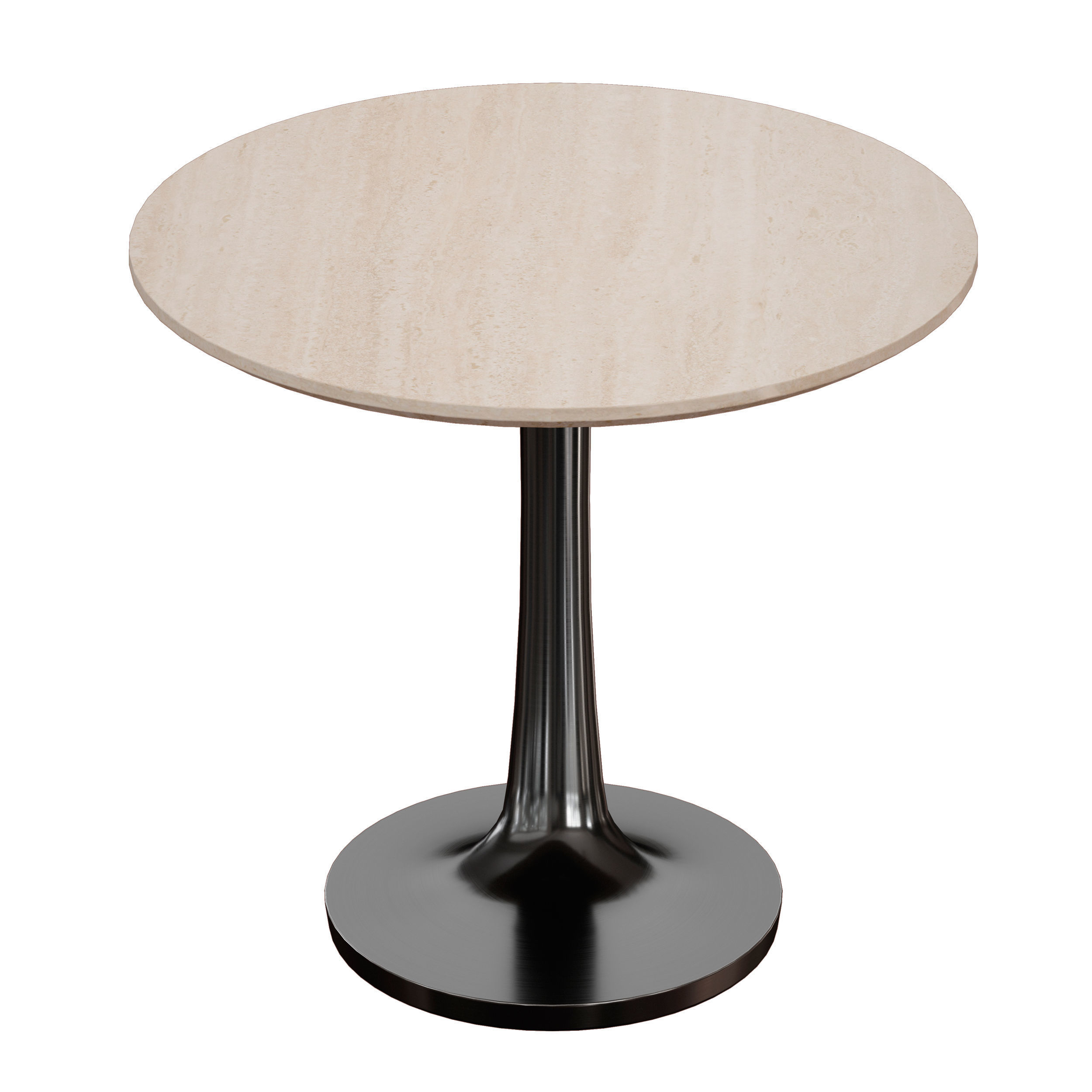Nero Oval Brown Marble Top Table with Matte Black Base 3D model_4