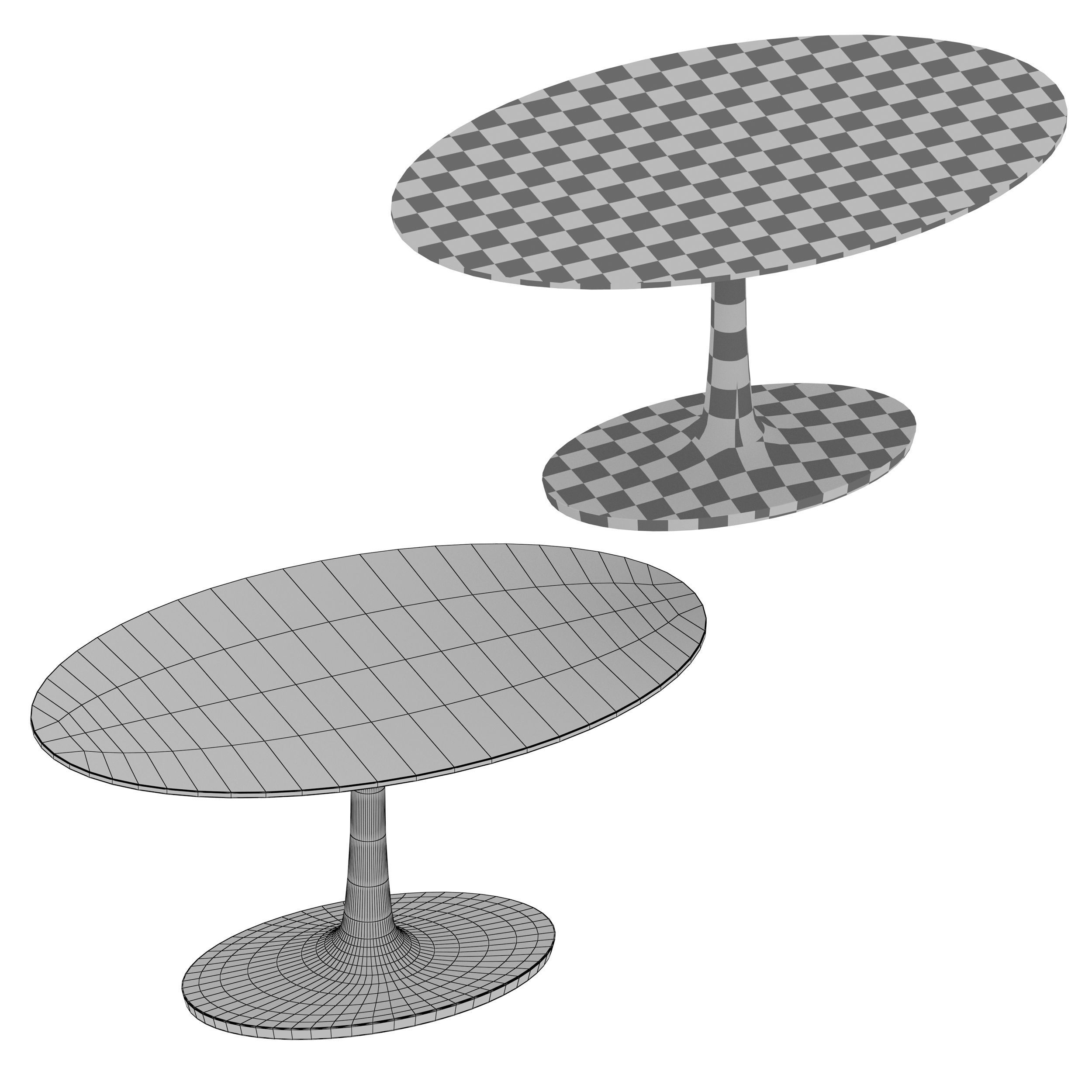 Nero Oval Brown Marble Top Table with Matte Black Base 3D model_10